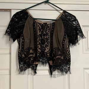 Crop Laced Black Top